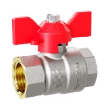 Кран шаровой латунный LD Pride вн-вн 1/2" бабочка RED