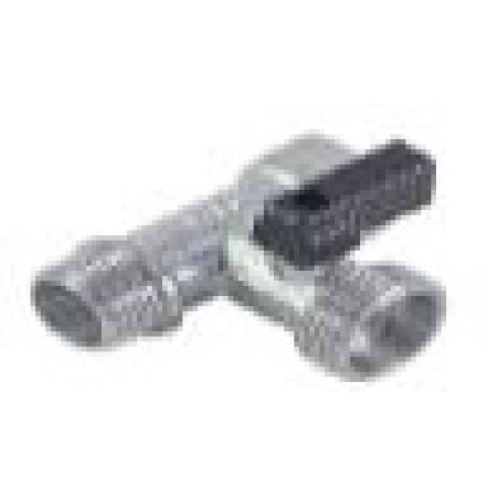 Кран шаровой трёхходовой никелированный (standard) 1/2г*3/4ш*1/2ш