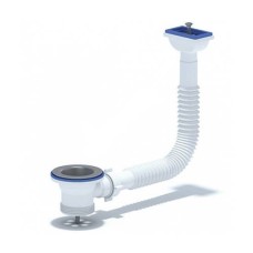 Перелив АНИ для мойки 1 1/2" с прямоугольным горизонтальным корпусом