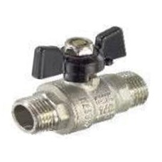 Кран шаровой усиленный (бабочка) никелированный  1/2"ш/ш (1/20) TIM