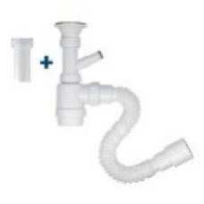 Сифон 2 в 1 для умыв. 1.1/4"х40 (вып.с нерж.реш.,с/без отв.для стир.маш.) с г.т. 40х32/40/50,MasterP