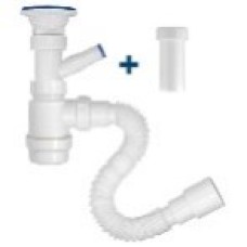 Сифон 2 в 1 для умыв. 1.1/2"х40 (вып.с нерж.реш.,с/без отв.для стир.маш.) с г.т. 40х32/40/50,MasterP