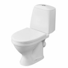 Унитаз-компакт "Соната" косой выпуск, 1 сорт, с кнопочной арматурой и сиденьем  SANTERI