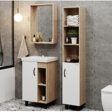 Тумба Onika Тимбер 50 напольная, белая мат./дуб сонома (ум. Фостер 50)