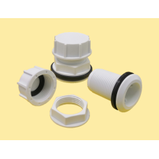 Отвод из бака ф25 в сборе с заглушкой(пластик)