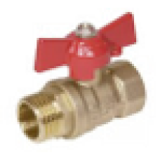 кран шаровой SantechSystems латунь никель бабочка Ду 25 (1) ВР-НР