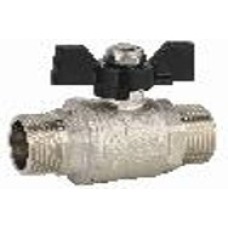 Кран шаровой полнопроходной НР-НР, бабочка из алюминия 1" x 1"