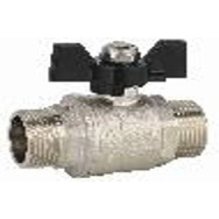 Кран шаровой полнопроходной НР-НР, бабочка из алюминия 1" x 1"