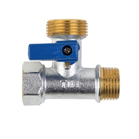 Трехпроходной кран для стиральной машины 1/2"-3/4"-1/2" TIM