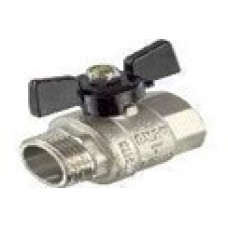 Кран шаровой усиленный (бабочка) никелированный  1/2"г/ш (1\25) TIM