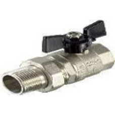 Кран шаровой усиленный прямой с "американкой" (бабочка) никелированный 3/4" (1\12) TIM