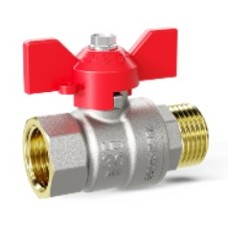 Кран шаровой латунный LD Pride вн-нр 1/2" бабочка RED