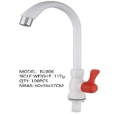 Кран моно пластиковый, аэратор хром, ручка флажек DK-6612B