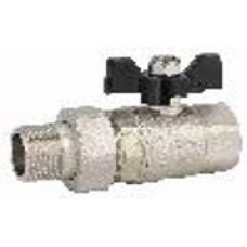 Кран шаровой  с «американкой» полнопроходной ВР-НР, бабочка из алюминия 1/2" x 1/2"