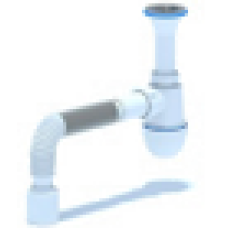 Сифон АНИ Пласт для умывальника / мойки Варяг 1 1/4x40 гофра 40х50 литой выпуск