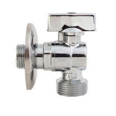 Угловой кран для подключения приборов матовый никелированная 1/2"*3/4" TIM