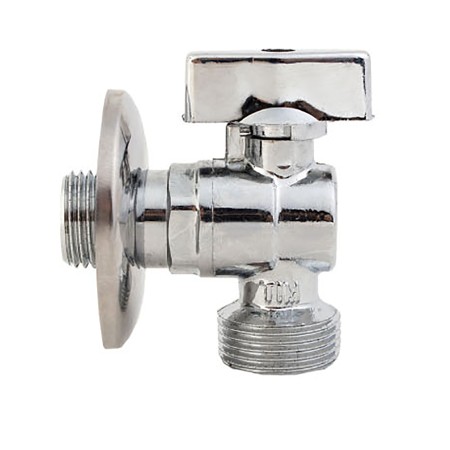 Угловой кран для подключения приборов матовый никелированная 1/2"*3/4" TIM