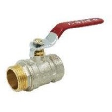 Кран шаровой «STANDARD» (длиный рычаг красный) никелированный  1/2" г/ш (20\60) TIM