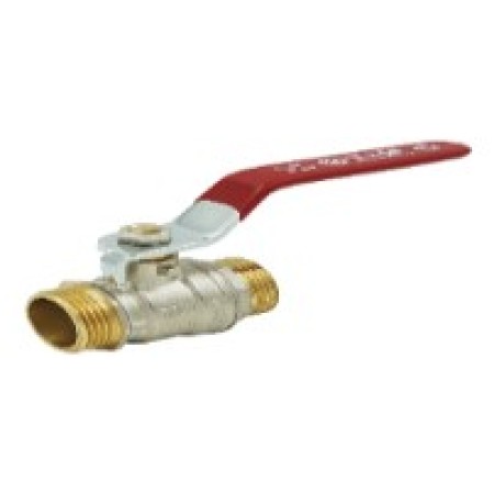 Кран шаровой «STANDARD» (длиный рычаг красный) никелированный  1/2"ш/ш (20\60) TIM