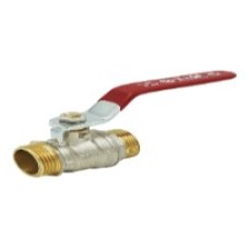 Кран шаровой «STANDARD» (длиный рычаг красный) никелированный  3/4"ш/ш (12\36) TIM