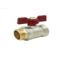 Кран шаровой «STANDARD» (бабочка красная) никелированный 1/2" г/ш (25\75) TIM