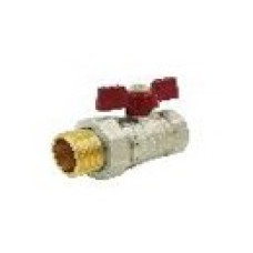 Кран шаровой с полусгоном «STANDARD», (бабочка красная) никелированный 3/4" (15\45) TIM