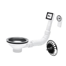 Гибкий перелив АНИ для мойки 3 1/2" с прямоугольным и круглым вертикальным корпусом