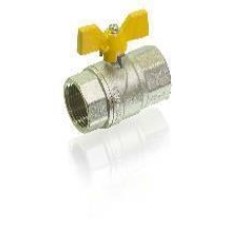 Кран шаровой для газа прямой (бабочка) никелированный  1/2"г/г (15\60) TIM