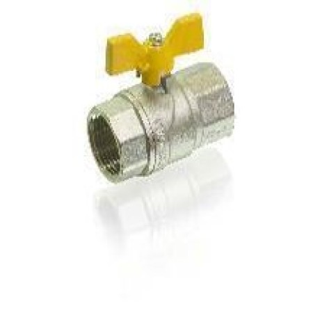 Кран шаровой для газа прямой (бабочка) никелированный  1/2"г/г (15\60) TIM