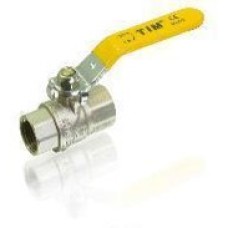 Кран шаровой для газа прямой (длиный рычаг) никелированный  1/2"г/г (15\60) TIM