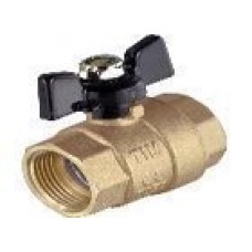 Кран шаровой усиленный латунный (бабочка) 1/2" г/г (25\100) TIM
