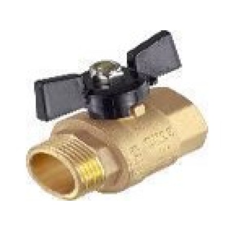 Кран шаровой усиленный латунный (бабочка) 3/4" г/ш (15\60) TIM